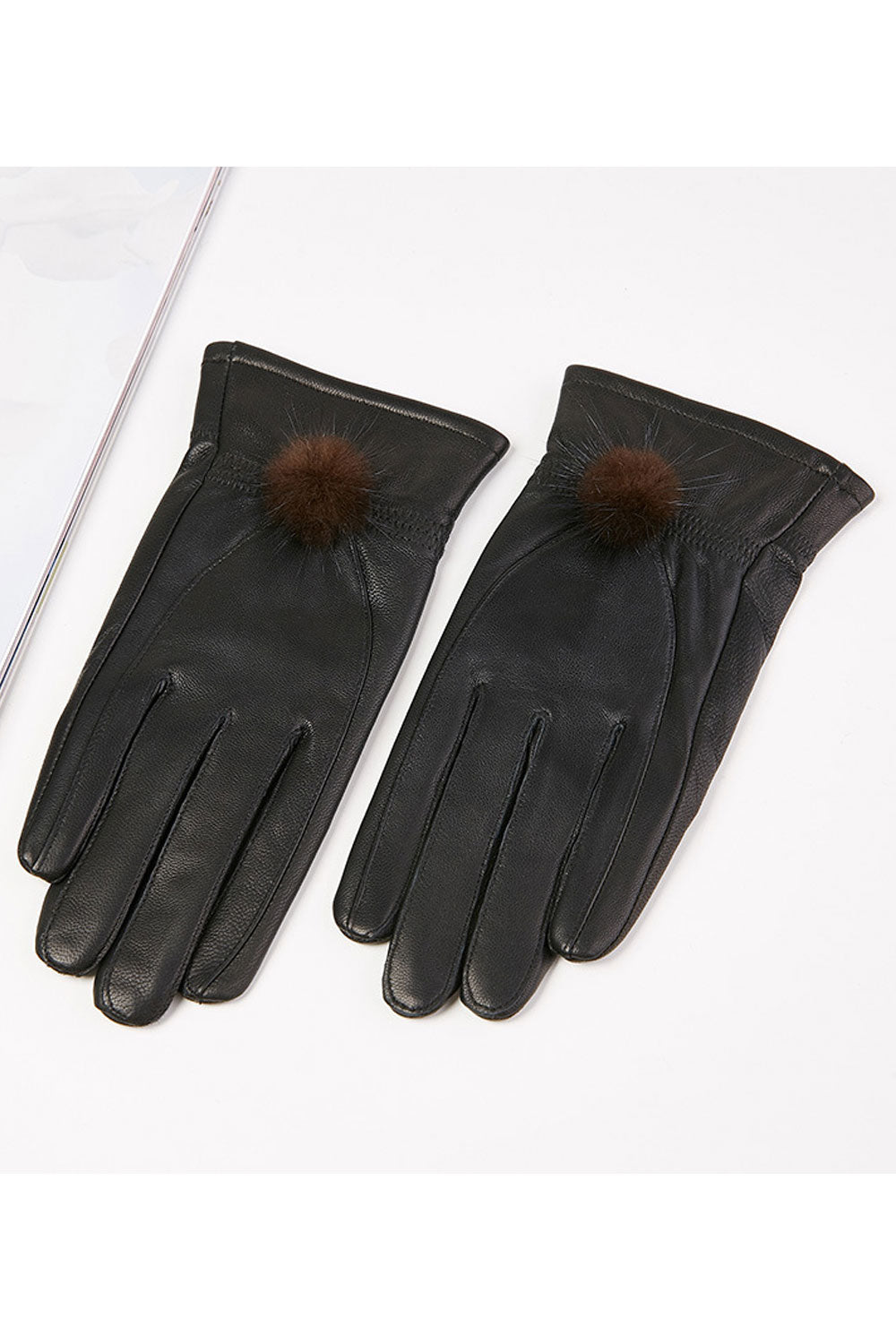 Women Autumn Winter Thick & Warm Casual Leather Gloves
