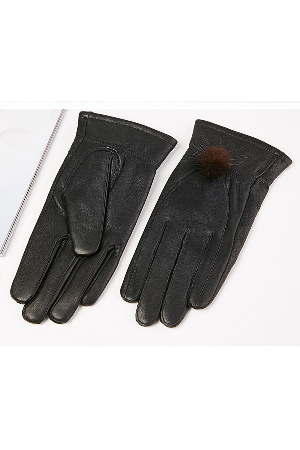 Women Autumn Winter Thick & Warm Casual Leather Gloves