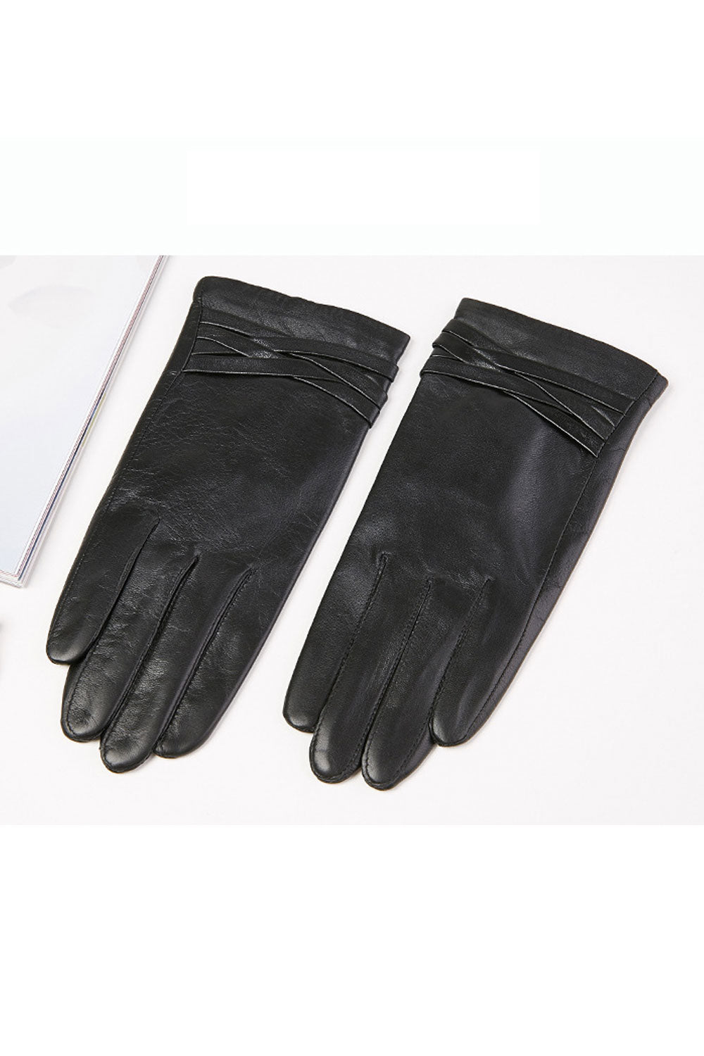 Women Breathable & Warm Solid Colored Leather Gloves