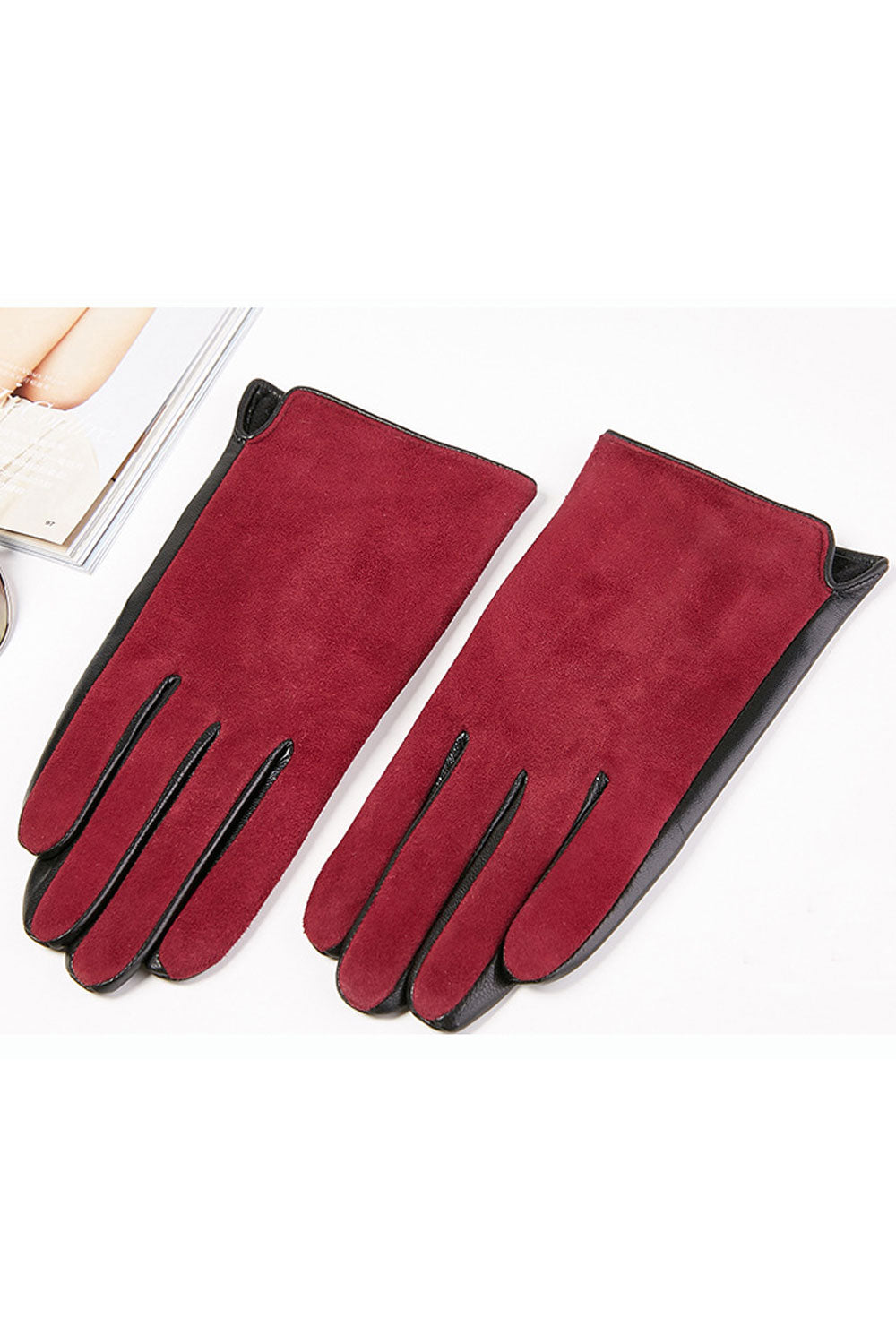 Women Casual Winter Thick Warm Leather Gloves
