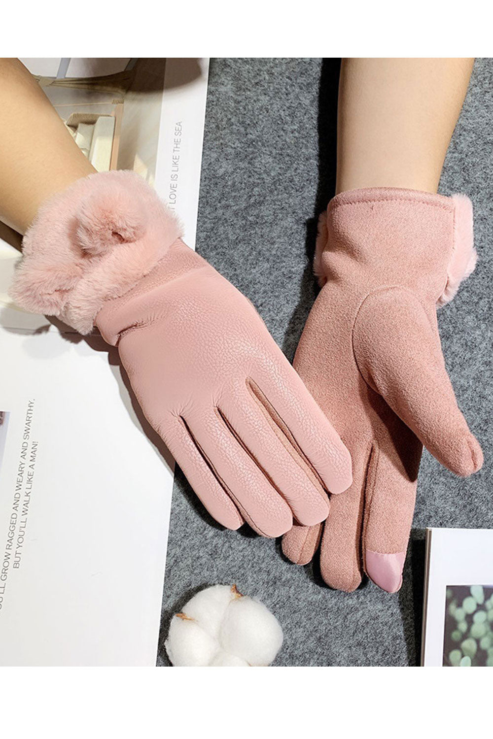 Women Waterproof Warm Solid Colored Winter Gloves