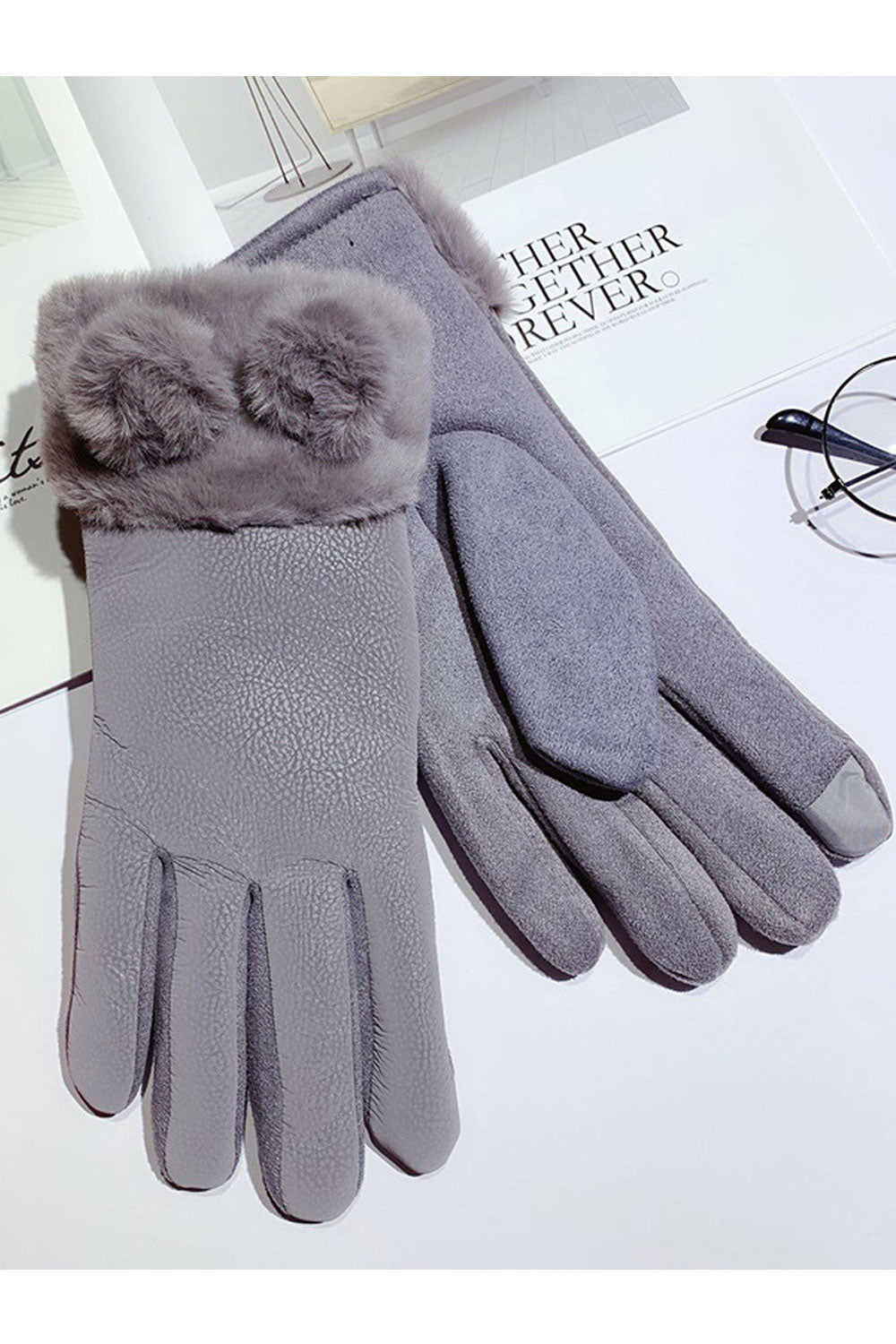 Women Waterproof Warm Solid Colored Winter Gloves