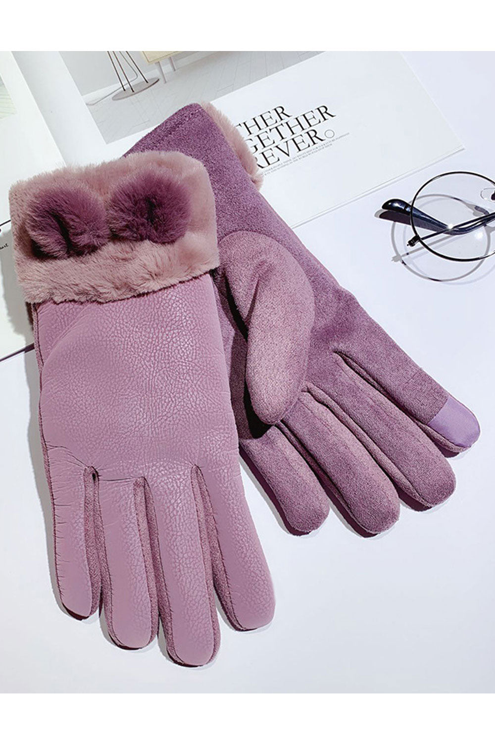 Women Waterproof Warm Solid Colored Winter Gloves