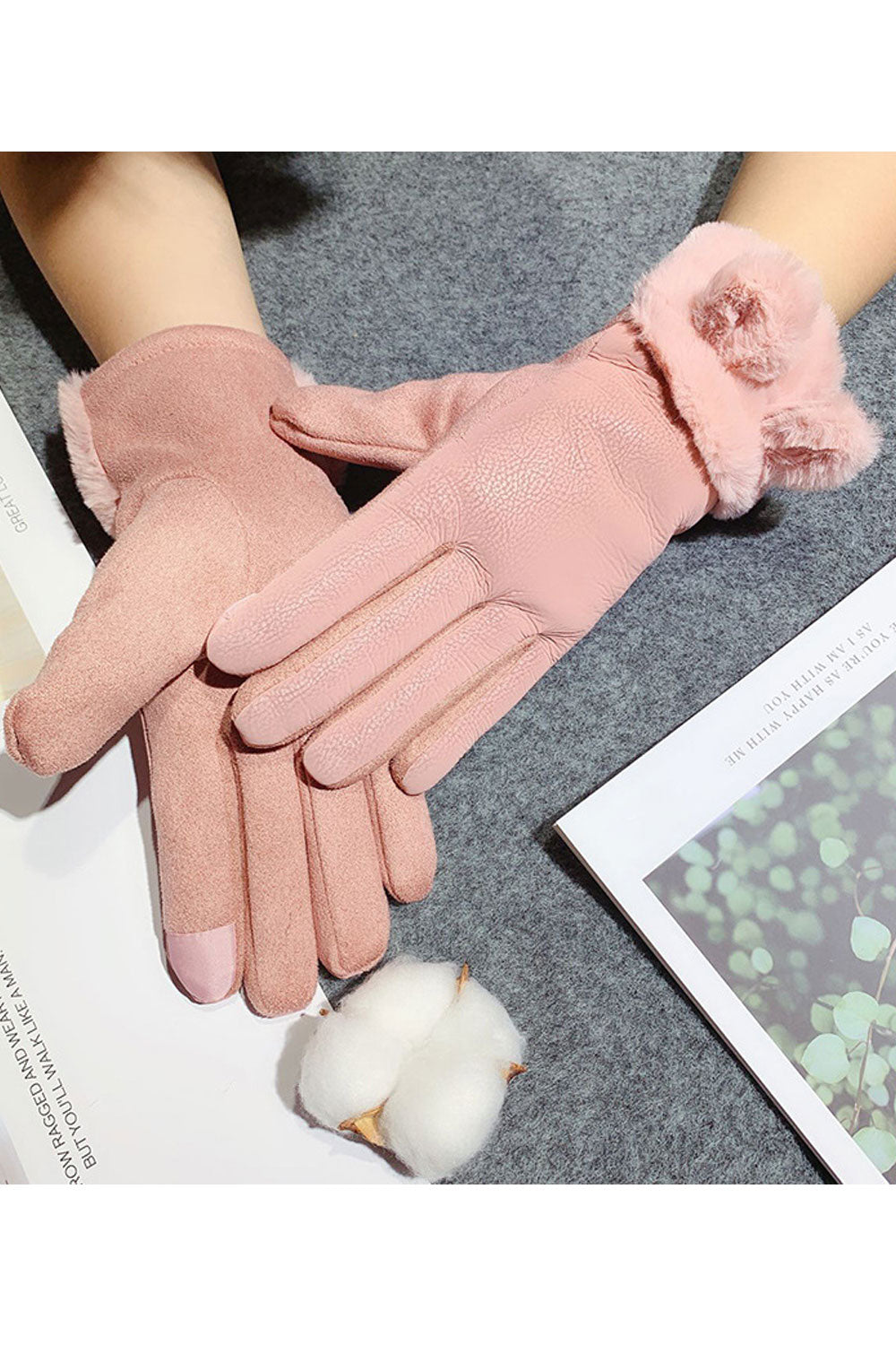 Women Waterproof Warm Solid Colored Winter Gloves