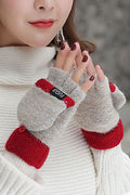 Women Classy Half Fingeer Cute Thick & Warm Winter Gloves