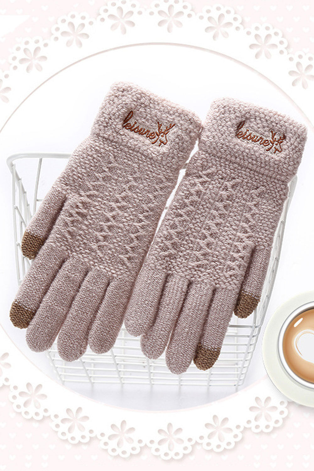 Women Warm Breathable Solid Color Winter Gloves