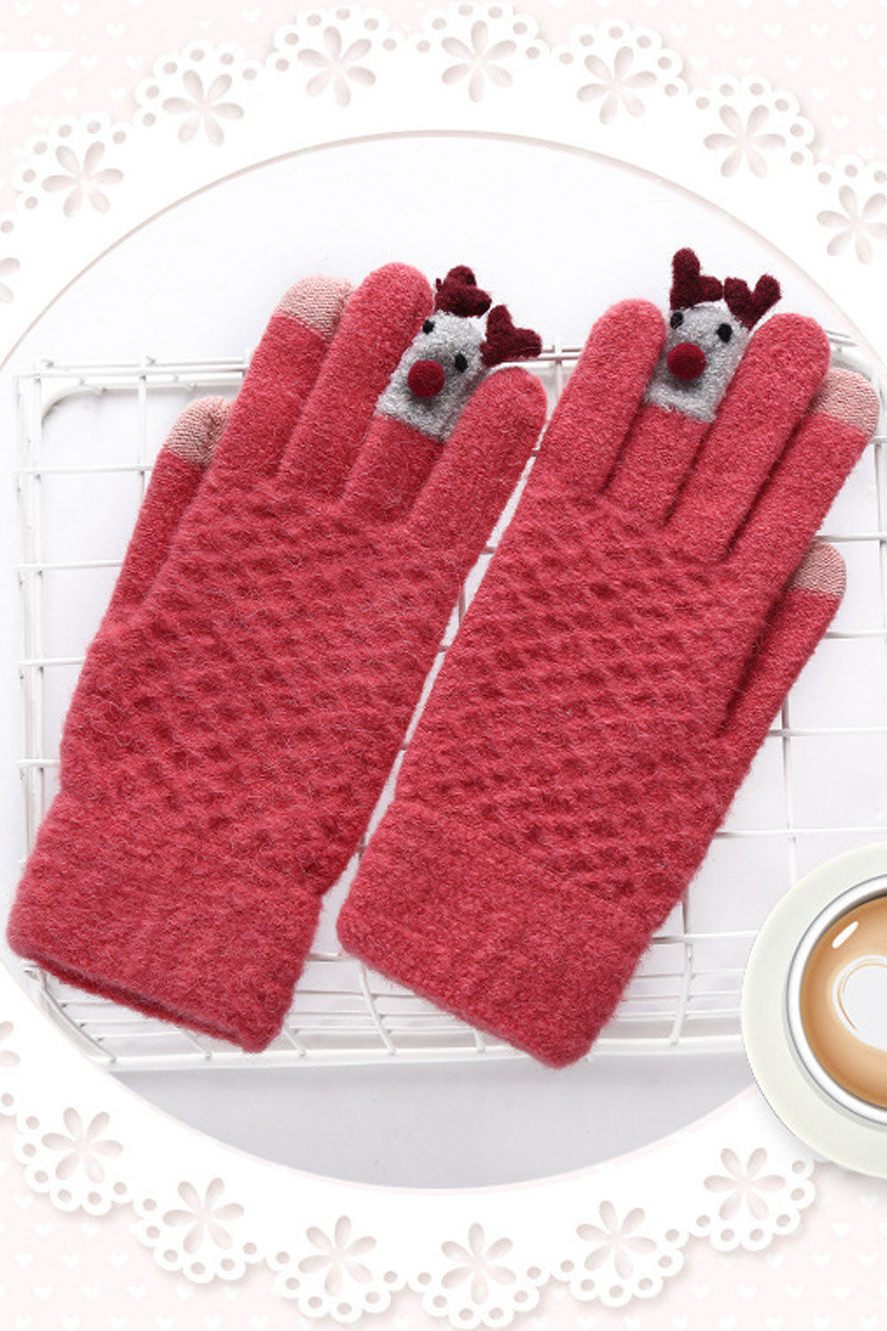 Women Warm Breathable Solid Color Winter Gloves