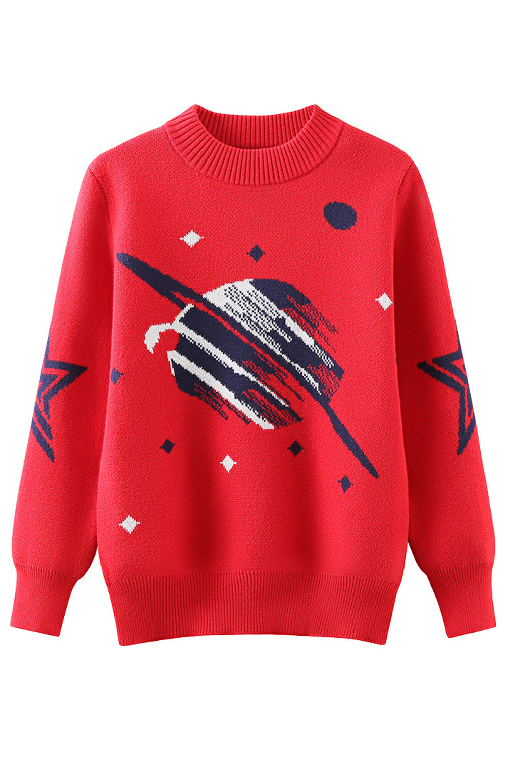 Kids Boys Globe Print Long Sleeves Knitted Sweater