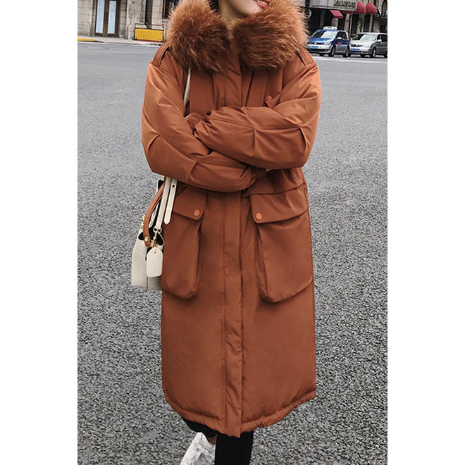 Women Zip Up Loose Cotton Padded Winter Jacket