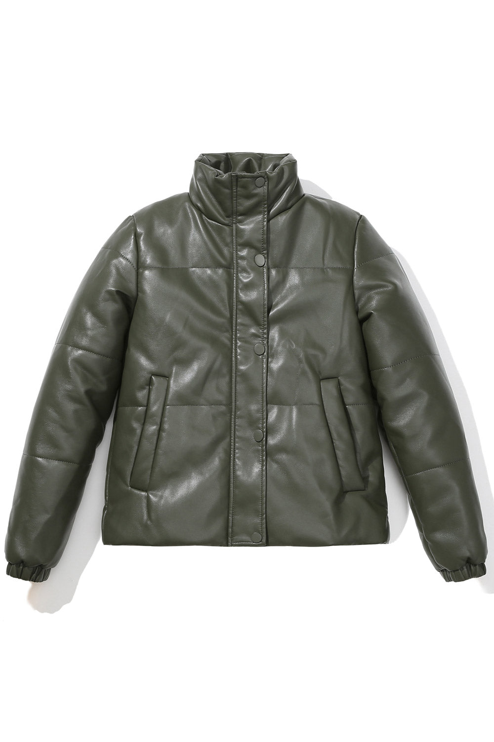 Women Amazing Thick & Warm Stand Collar Side Pockets Zip & Snap Button Closure Relaxful Winter Leather Jacket