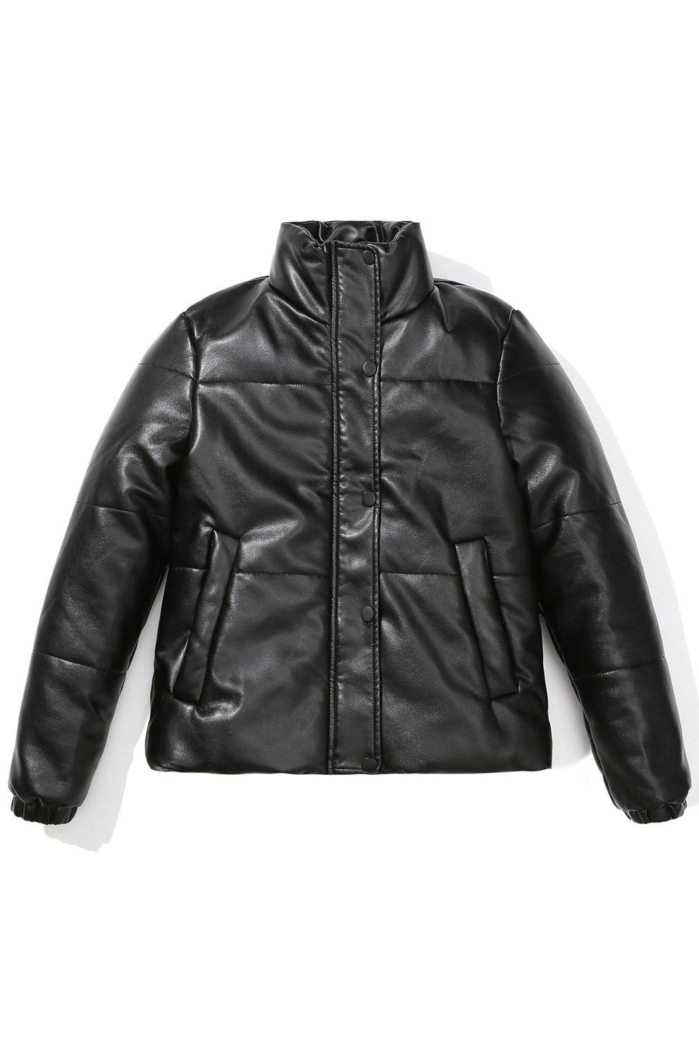Women Amazing Thick & Warm Stand Collar Side Pockets Zip & Snap Button Closure Relaxful Winter Leather Jacket