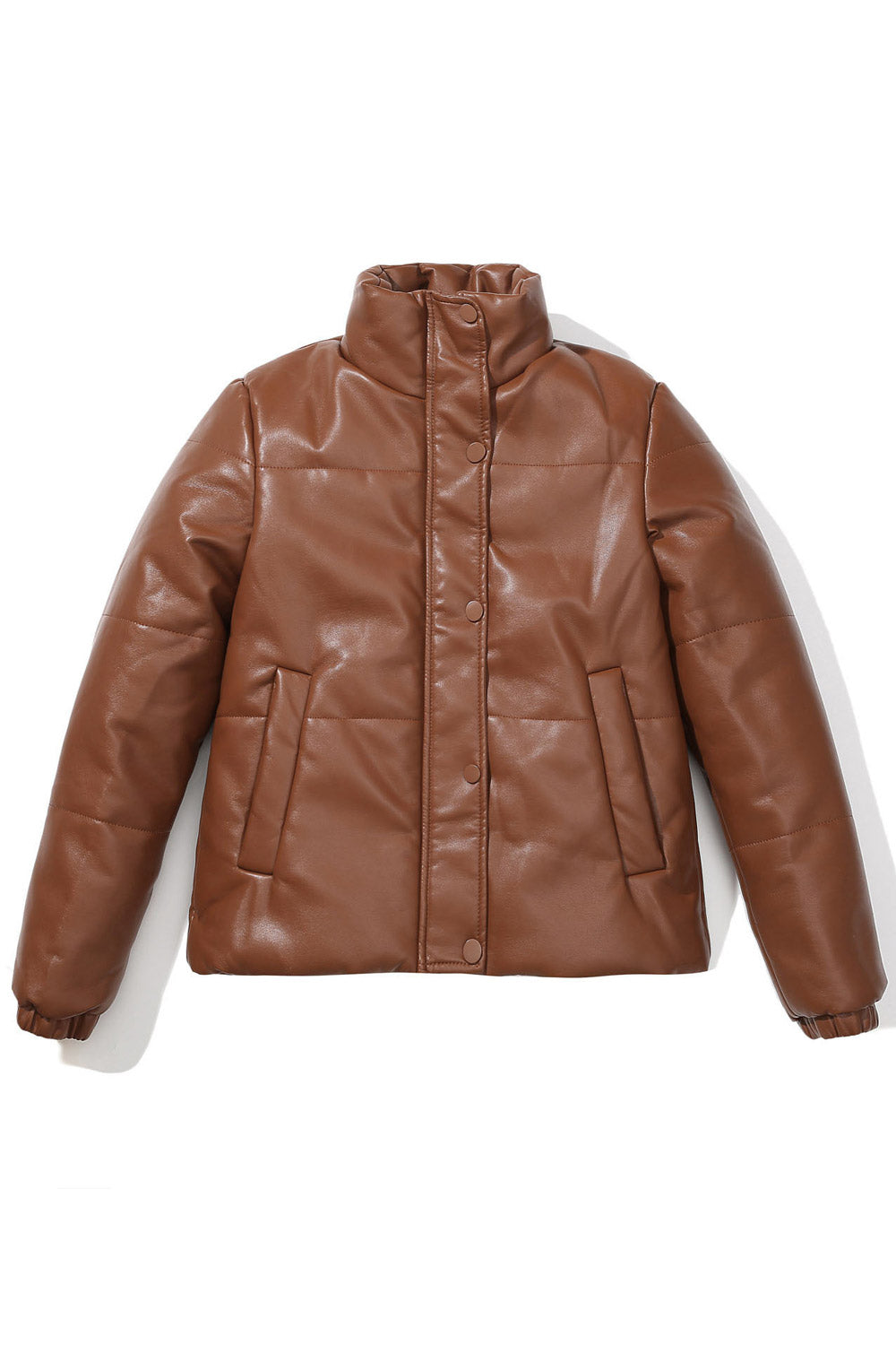 Women Amazing Thick & Warm Stand Collar Side Pockets Zip & Snap Button Closure Relaxful Winter Leather Jacket