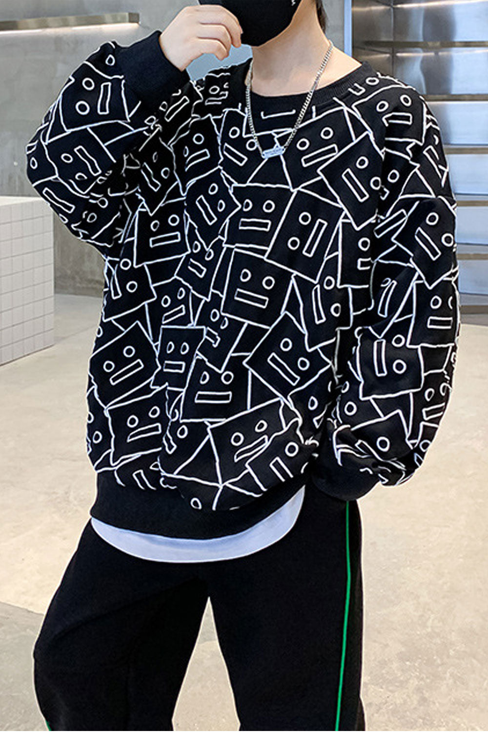 Kid Boys Round Neck Long Sleeves Solid Color Sweatshirt