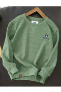 Kids Girls Comfy Solid Pattern Long Sleeve Round Neck Casual Sweatshirt