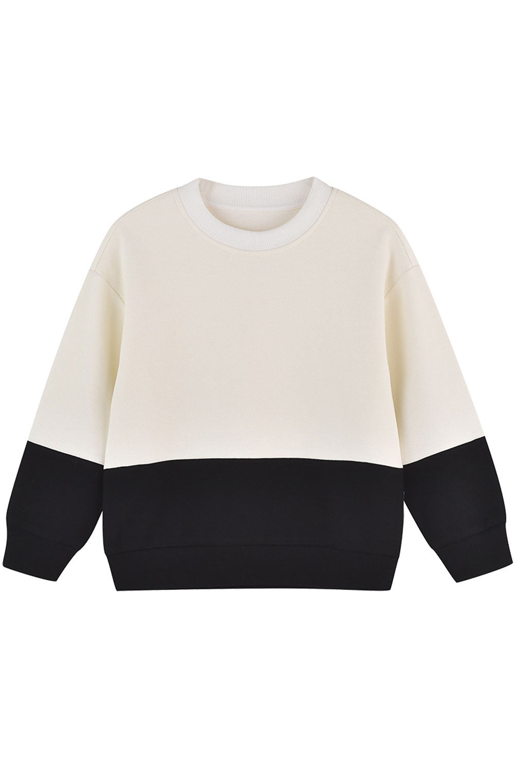 Kid Boys Double Shaded Ribbed Hem And Cuff Sweatshirt