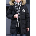 Kids Boys Tremendous Letter Pattern Hooded Neck Thick Long Sleeve Pockets Styled Zipper Closure Warm Padded Jacket