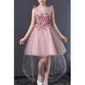 Kids Girls Decorated Flower Tail Dress