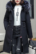 Women Comfortable Button Closure Adjustable Waist Amazing Hooded Windbreaker Winter Padded Jacket