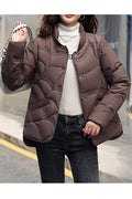 Women Superb Design Snap Button Closure Stand Collar Attractive Winter Warm Padded Jacket