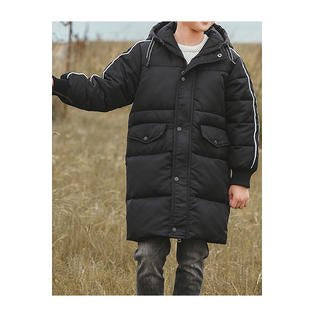 Kids Boys Long Length Thick Zip Up Jacket
