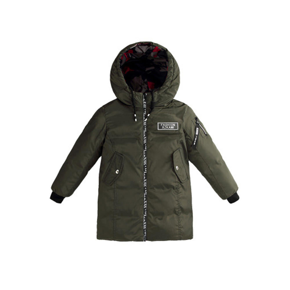 Kids Boys Printed Zipper Double Sided Padded Jacket