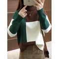 Women High Collar Long Sleeve Loose Sweater