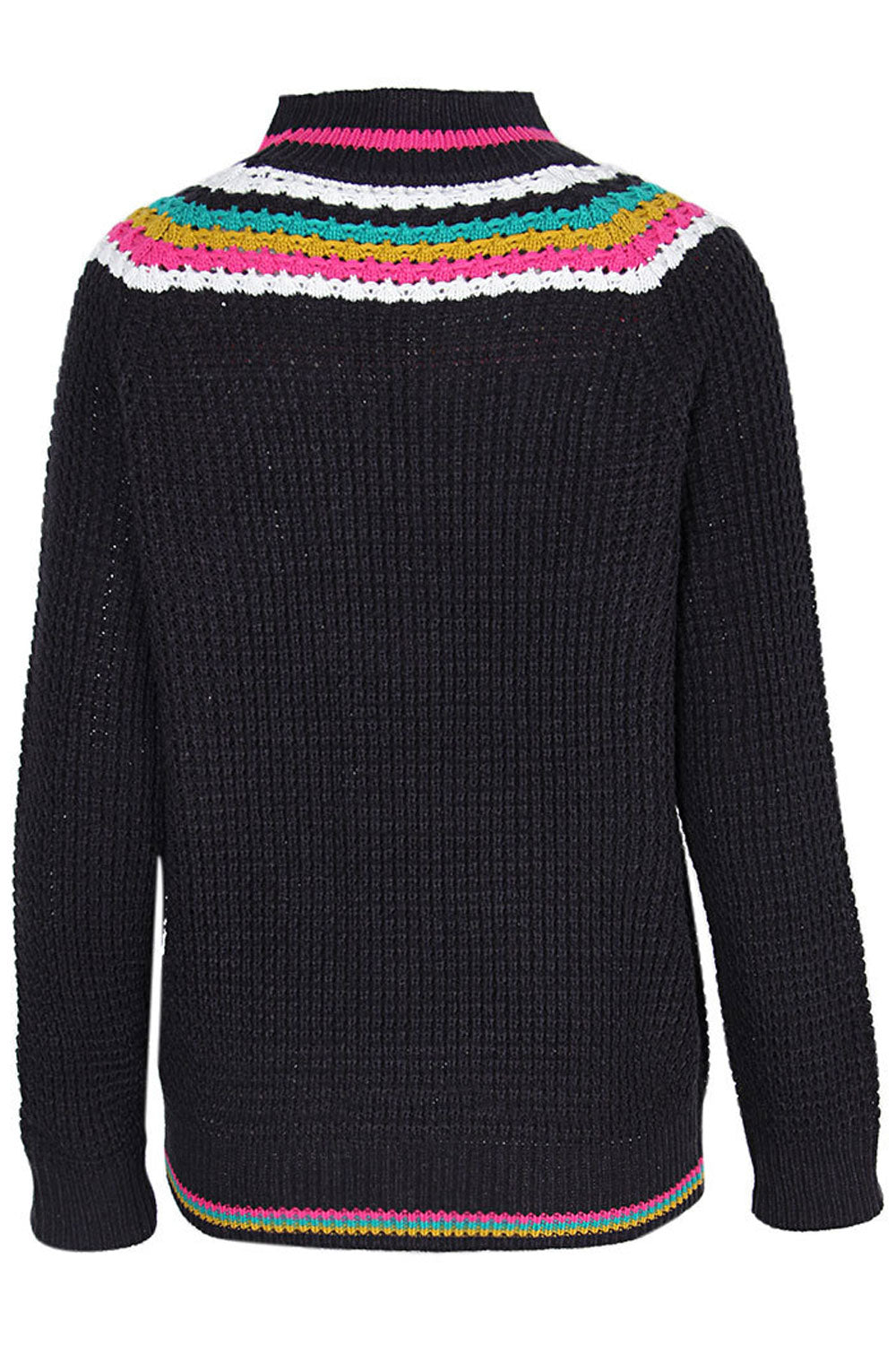 Women Lovely Round Neck Stripe Pattern Long Sleeve Knitted Warm Winter Sweater