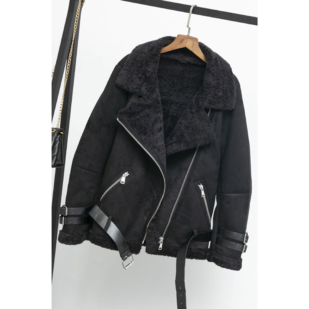 Women Warm Leather Winter Jacket