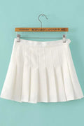 Women Amazing Solid Colored Elastic Waistband Pleated Skirt