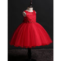Kids Girls Flower Lace Ball Gown Birthday Party Dress