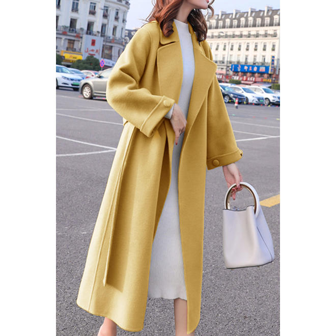 Women Solid Color Loose Fit Style Breathable Coat