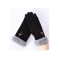 Women Solid Color Heart Cartoon Patten Winter Gloves