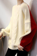 Women Well- Formed Knitted Round Neck & Loose Cuff Angelic Winter Sweater