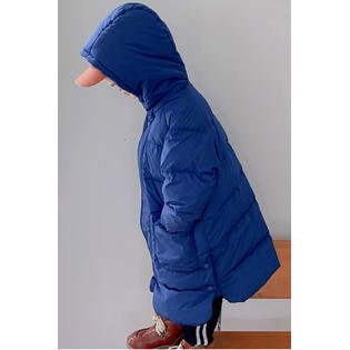 Kids Boys Magnificent Long Length Hooded Style Comfy Warm Padded Jacket