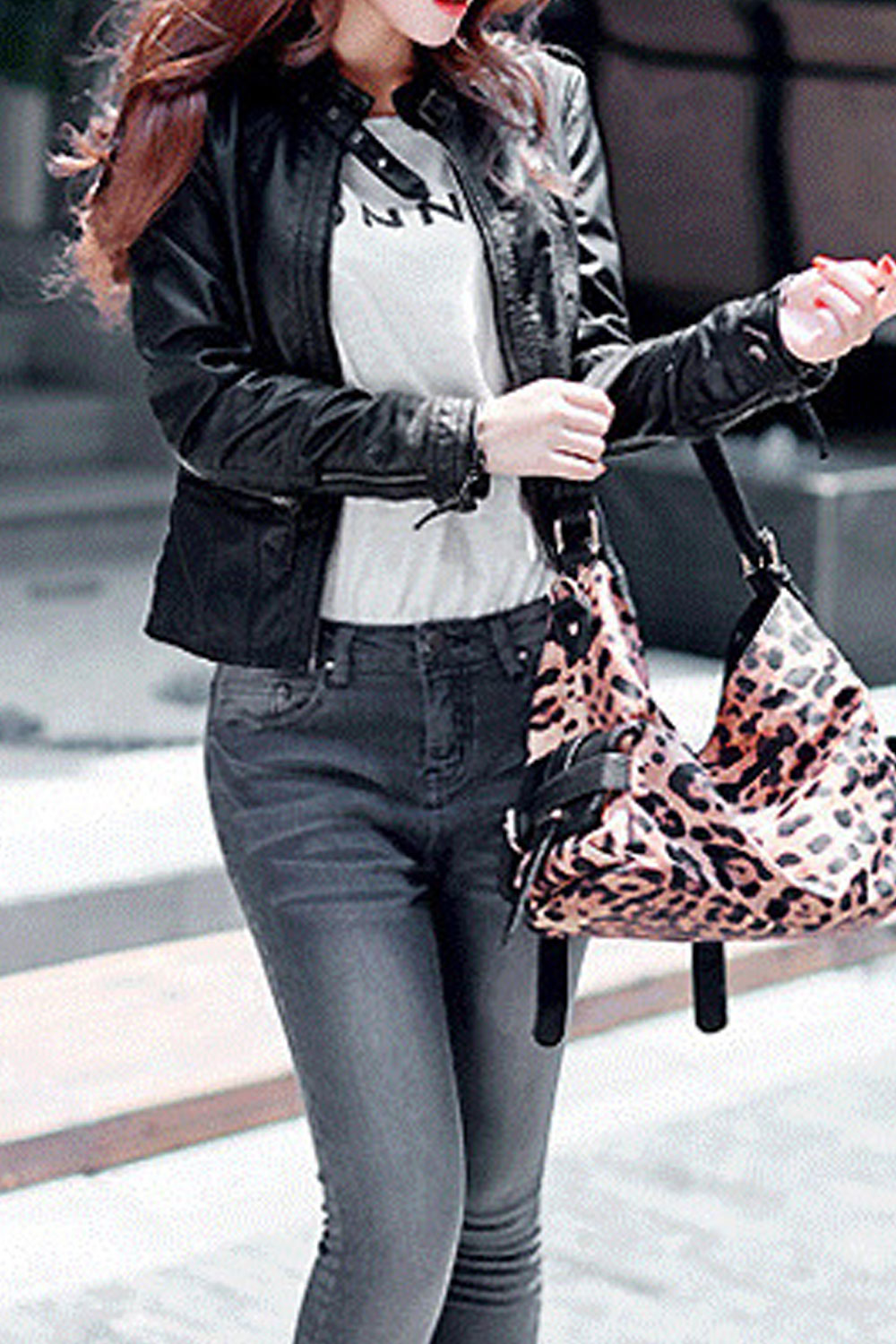 Women Admirable Stand Collar Neck Belt & Buckle Long Zipper Styled Sleeves Front Zipper Fastener Side Zip Pocket Winter Leather