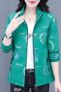 Women Astronaut Printed Hooded Neck Long Sleeves Stretchable Cuff Sid Zipper Pocket & Front Zip Fastener Smooth Winter Casual Ja