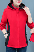 Women Dashing Double-Sided Soft Hooded Neck Stretchable Cuff & Hem Slash Pocket Dilute Winter Casual Jacket
