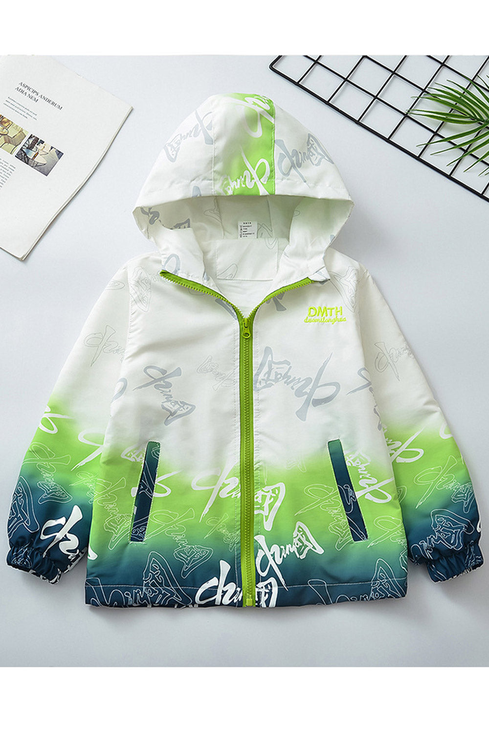 Kid Boys Hooded Long Sleeves Zip Down Jacket
