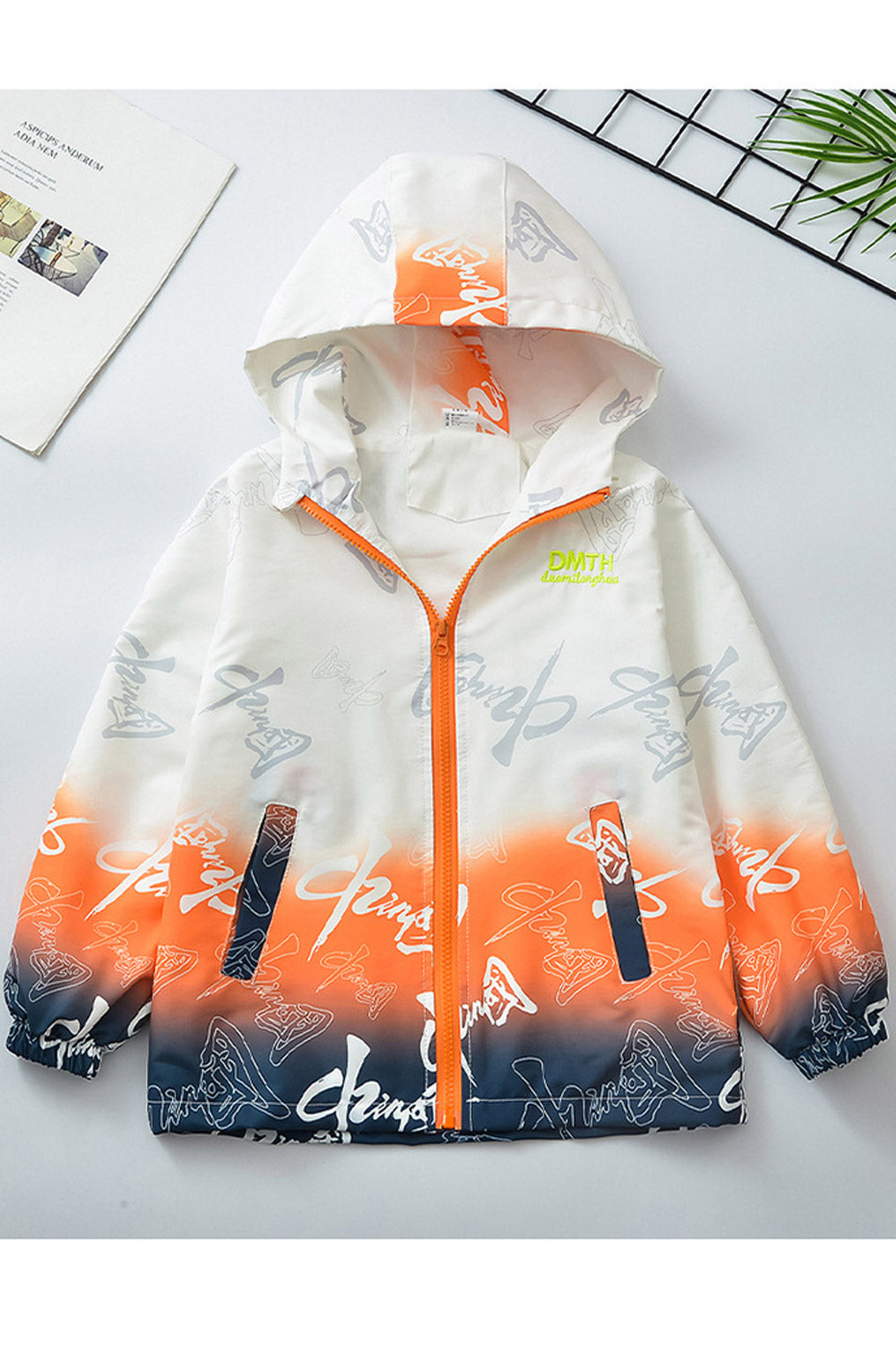 Kid Boys Hooded Long Sleeves Zip Down Jacket