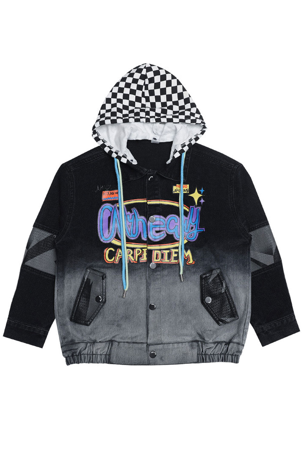 Kid Boys Drawstrings Hoodie Denim Jacket
