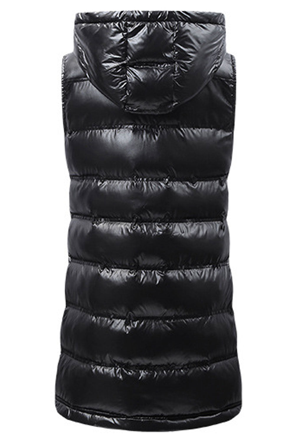 Women Charming Mid Length Sleevless Hooded Neck Side Pocket & Zip Fastener Winter Padded Jacket