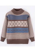 Kids Girls Beautiful Printed High Neck Knitted Sweater