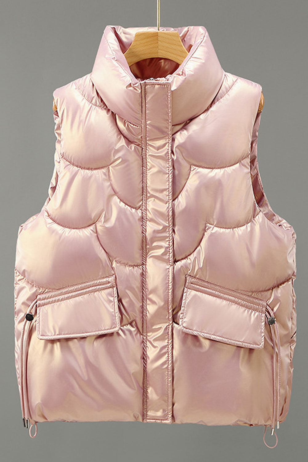 Women Loose Waist Big Pocket Style Padded Vest