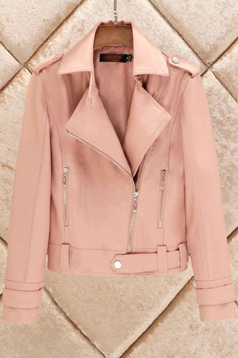 Women Splendid Collar Neck Fast Zip Closure Long Sleeve Fashionable Winter Leather Jacket