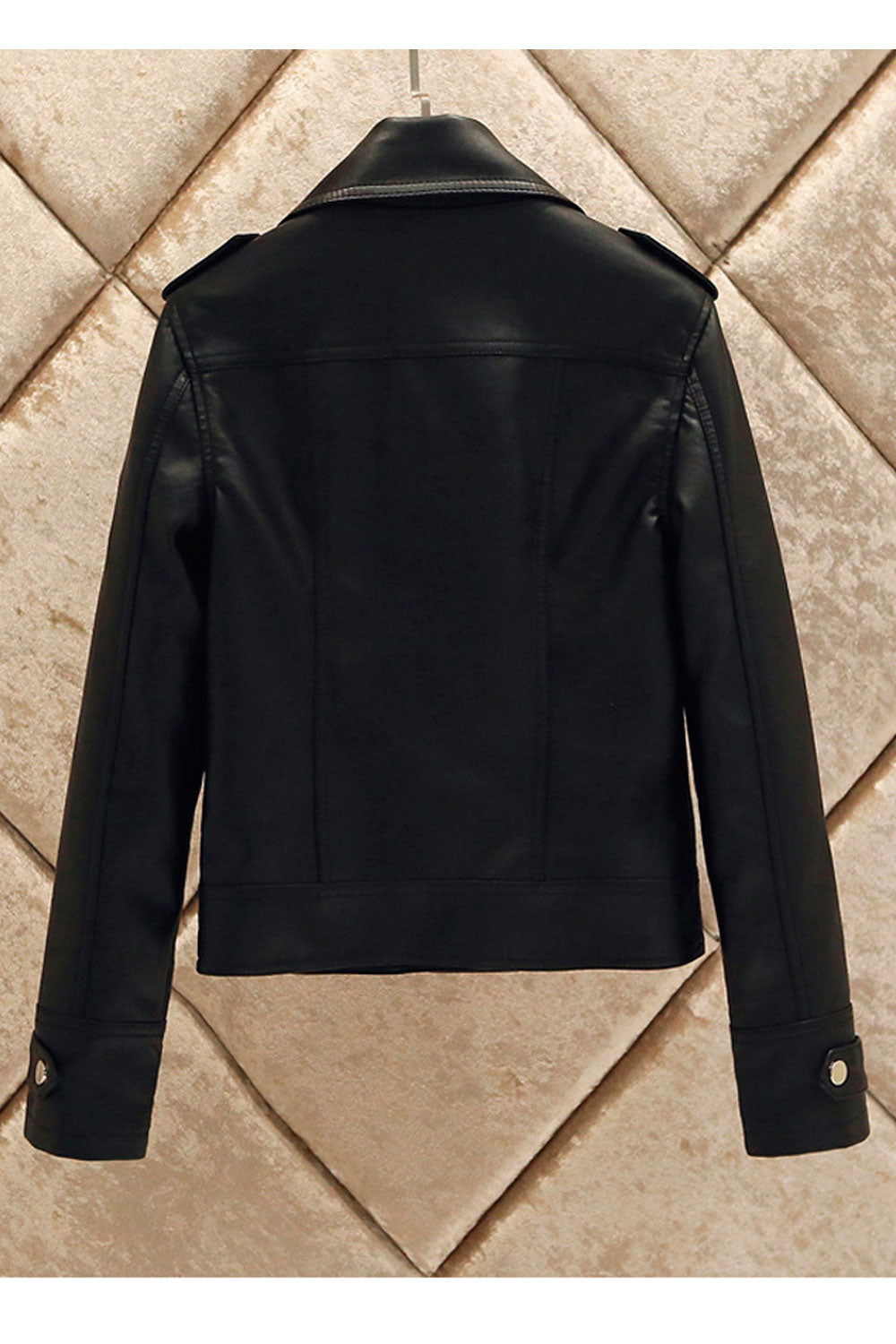 Women Splendid Collar Neck Fast Zip Closure Long Sleeve Fashionable Winter Leather Jacket
