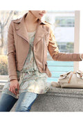 Women Splendid Collar Neck Fast Zip Closure Long Sleeve Fashionable Winter Leather Jacket