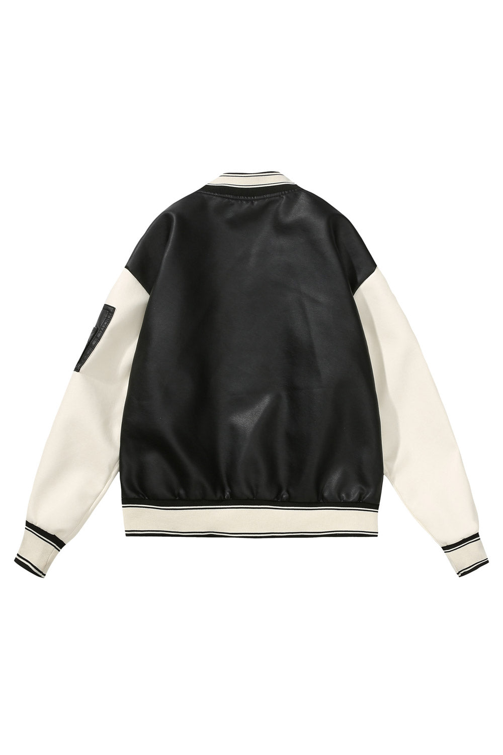 Women Stylish Stand Collar Neck Ribbed Hem & Cuff Elegant Winter Leather Jacket