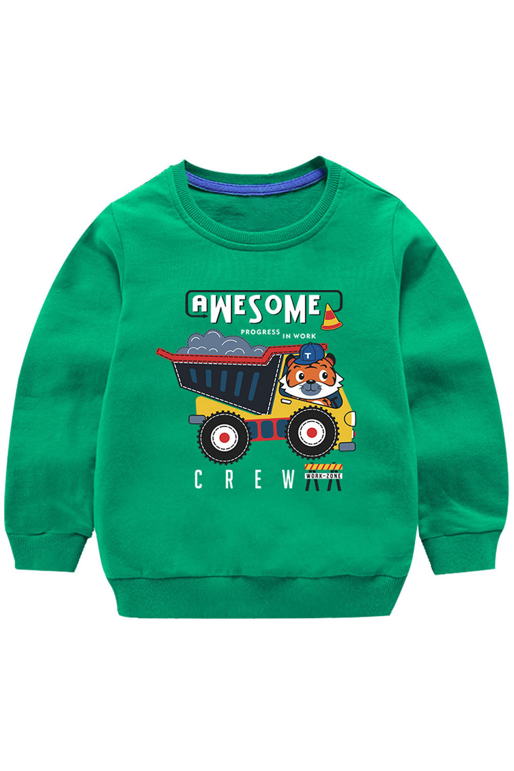 Kid Boys Solid Color Printed Cartoon Long Sleeves Sweatshirt