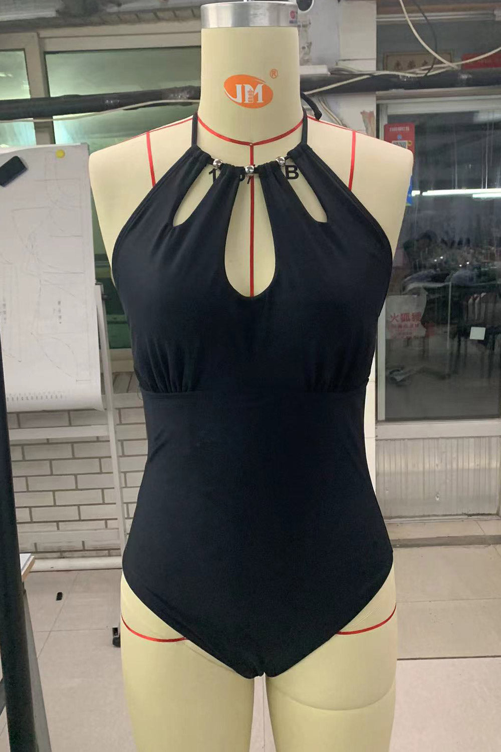 Women Vintage Halter Pad Backless Bodysuit