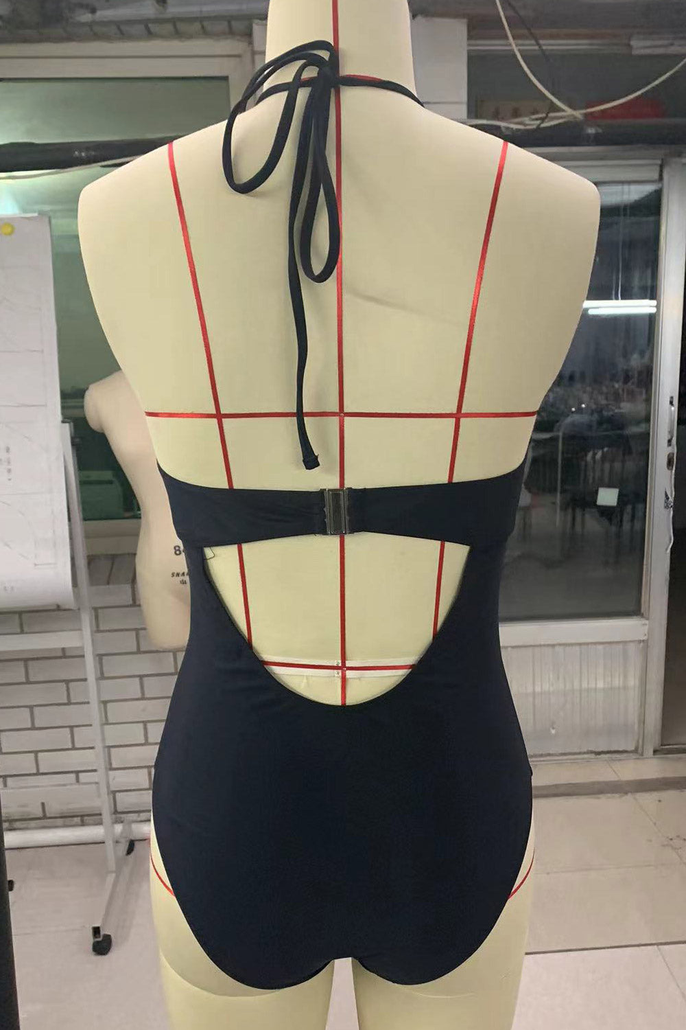 Women Vintage Halter Pad Backless Bodysuit